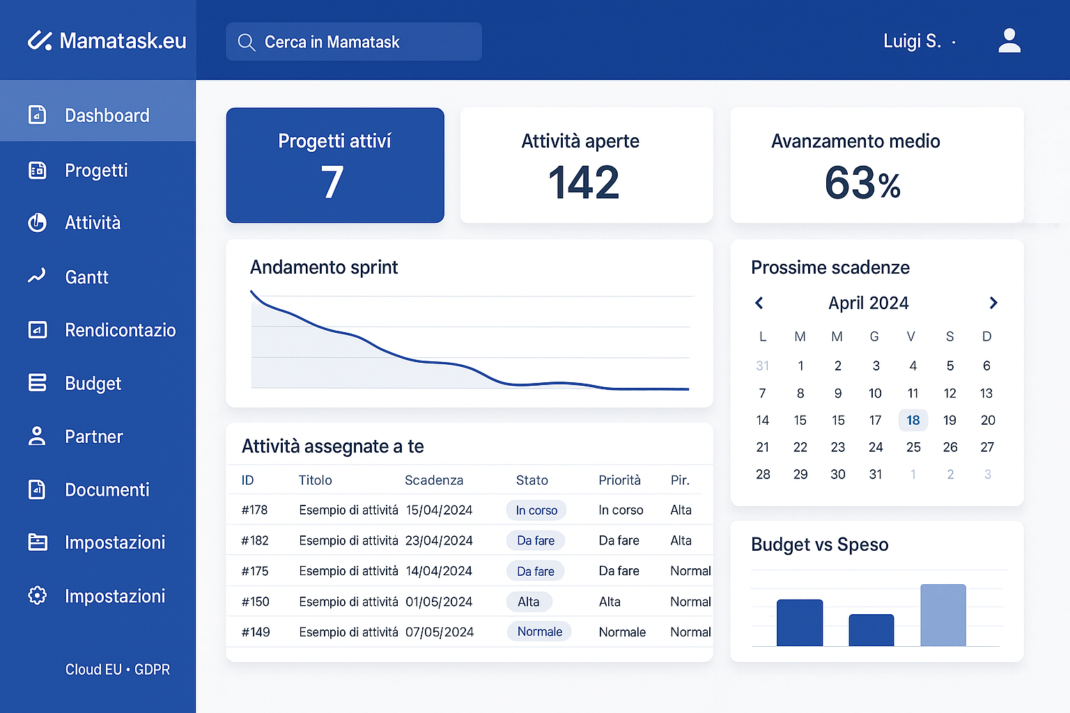 Report Finanziario MamaTask